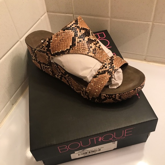 Corkys Shoes - Snakeskin Wedge Sandal NWT